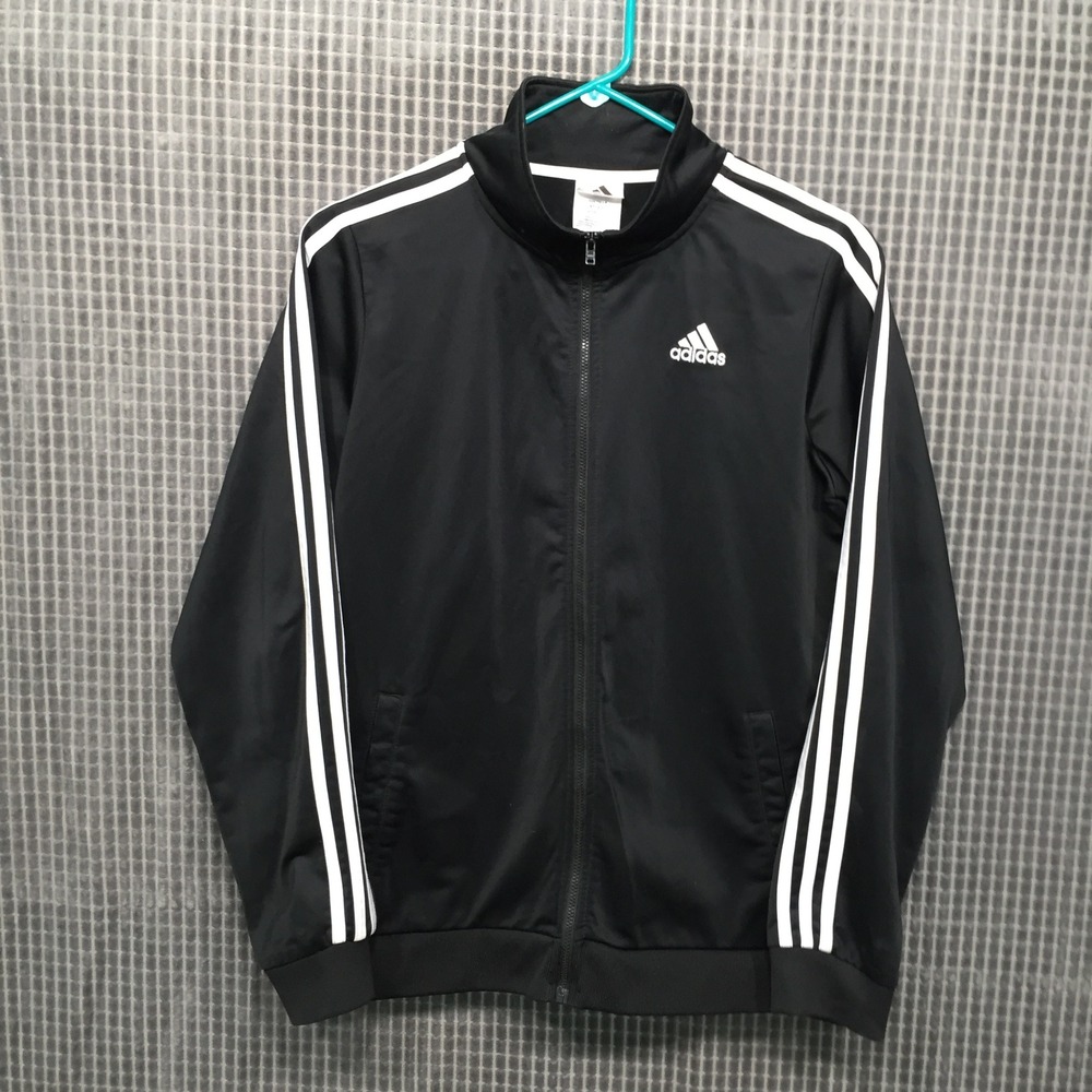 Adidas Mens Essentials Track‎ Jacket Black White 3-Stripe Full Zip XL AP5411